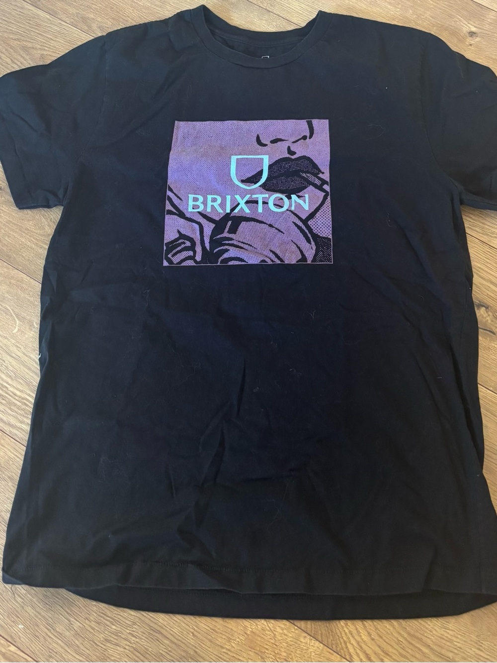 Brixton Black Short-Sleeve Tee with Pop Art